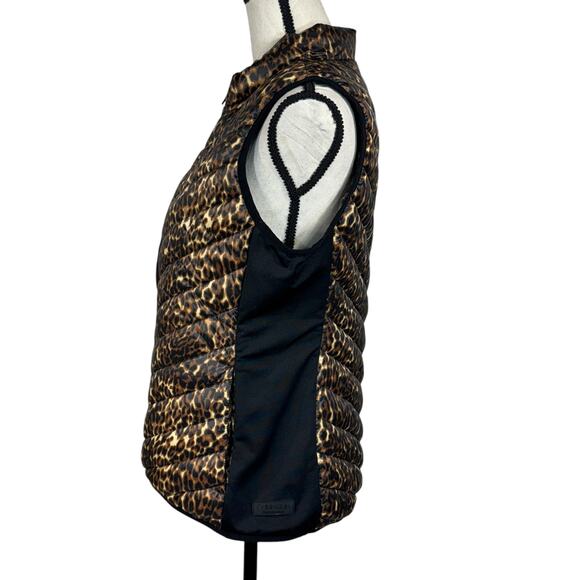 Calvin Klein Medium Performance Puffer Vest Jacket Leopard Full-Zip Pocket Repel - Picture 6 of 10